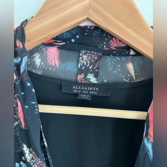 All Saints Valero Flutter Dress 8 - Picture 6 of 12